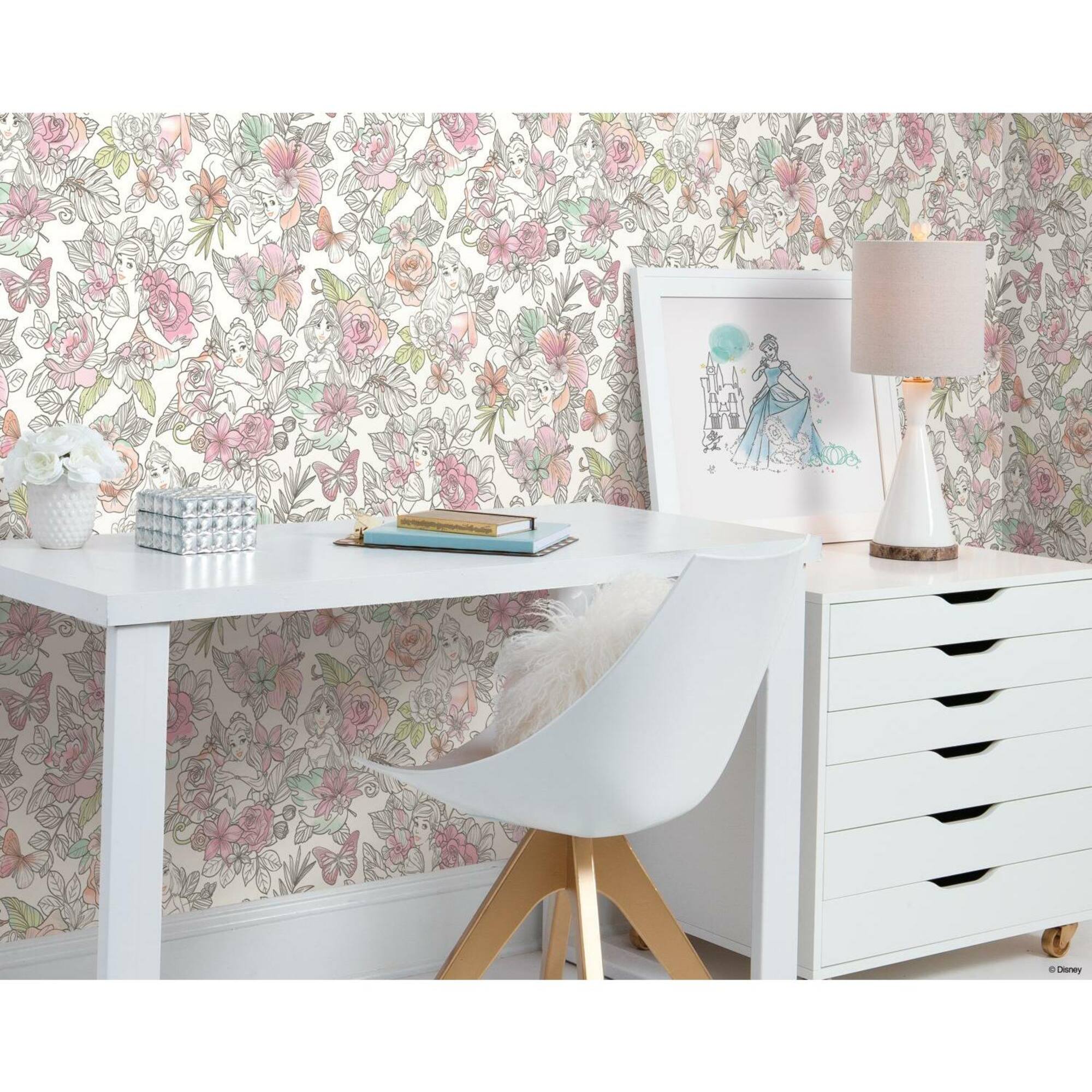 RoomMates Disney Princess Floral Peel & Stick Wallpaper